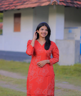 3/4 Sleeve Monarch Bloom Kurti