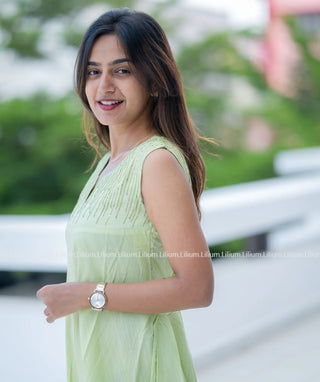 Elegant Light Green A-Line Kurti with Embroidery - Festive Wear