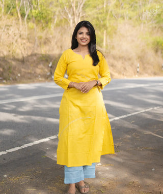 Aurora Hue Slub Cotton Co-ords with Open Slit