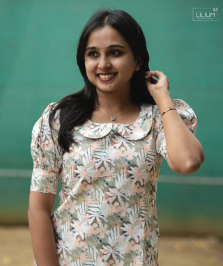 Elbow sleeve detail on Grey Wisteria kurti