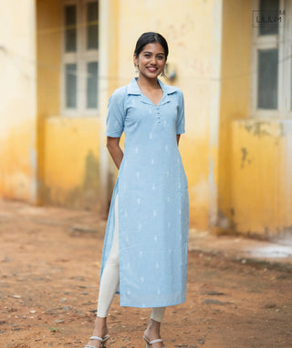 Ice Bloom handloom cotton kurti for women