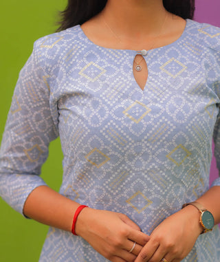 Open Slit Cotton Kurti