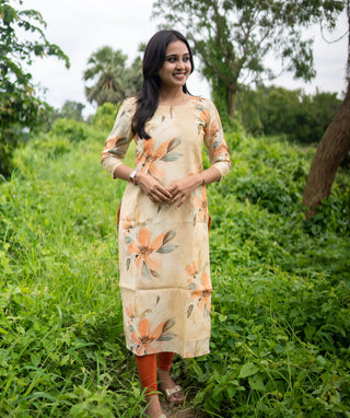 Peach Meadow Muslin Kurti for Women