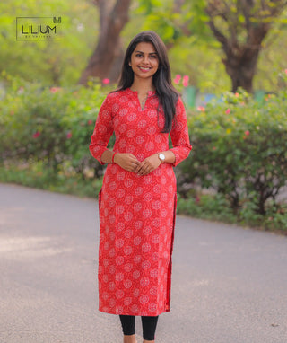 Red Royale Cotton Kurti