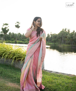 Rose Élysée Muslin Saree