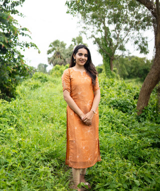 Solar Bloom Tissue Silk Kurti for Women