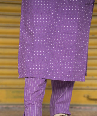 Mulberry Purple Handloom Co-Ord Set with Pockets