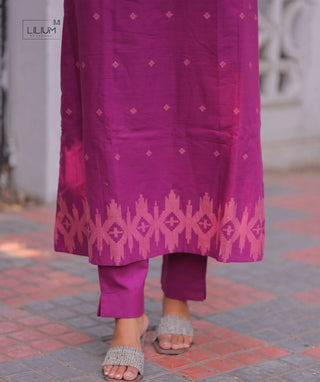 Royal Orchid Handloom Cotton 3 Piece Set with Pockets