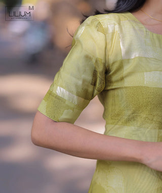 Lime Green Chanderi Co-ord Set with Pockets– Casual Chic