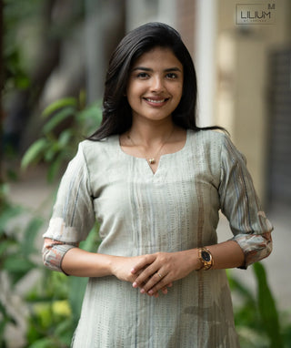 Dewstone Green Siberian Tussar Kurti | Elegant Casual Wear