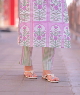 Blush Lotus Cotton 3 Piece Set with Pockets for Women