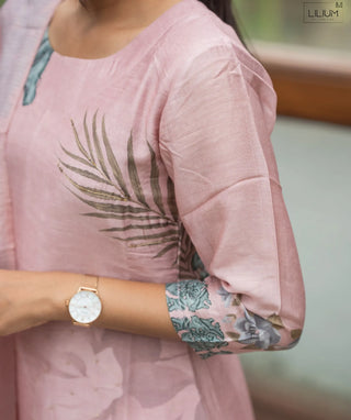 Rosewater Veil Muslin 3-Piece Set with Hand Embroidery