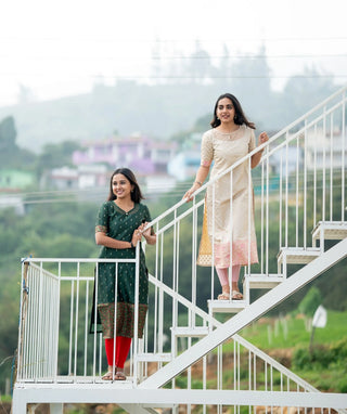 Emerald Forest Mist Banaras Silk Kurti