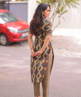 Mocha Sapphire Cotton Co-Ord Set with Pockets