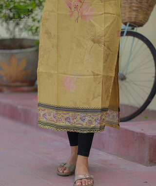 Honey Glow Yellow Pure Muslin Kurti – Casual Style