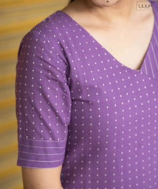 Mulberry Purple Handloom Co-Ord Set with Pockets