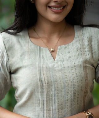 Dewstone Green Siberian Tussar Kurti | Elegant Casual Wear
