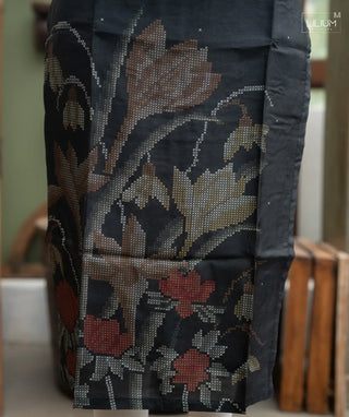 Velour Noir Russian Silk Kurti with Elbow Sleeves – Casual