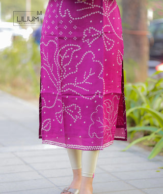 Magenta Pink Pure Muslin Kurti – Elegant Casual Wear