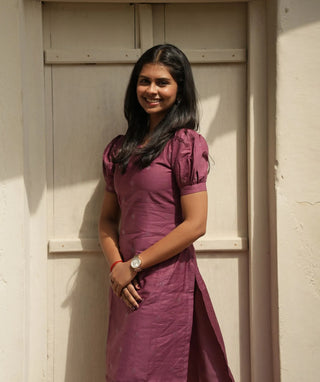 Vintage Orchid Chanderi Silk Kurti – Festive Wear