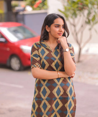 Mocha Sapphire Cotton Co-Ord Set with Pockets