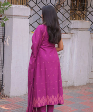 Royal Orchid Handloom Cotton 3 Piece Set with Pockets
