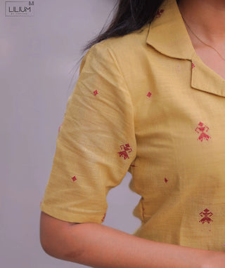Golden Dune Handloom Cotton Kurti – Minimal Everyday Wear