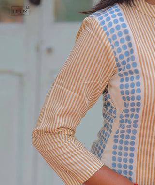 Sky Stripe Cotton Rayon Kurti – Trendy Casual Wear