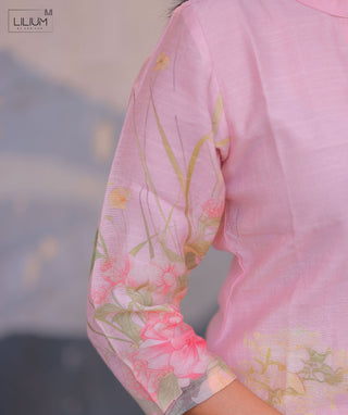 Rosé Garden Siberian Silk Kurti – Elegant Casual Style
