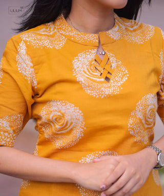 Sunset Mustard Cotton Co-Ord Set with Pockets | Everyday Chic