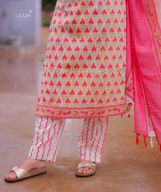 Solara Empress Cotton Slub 3 Piece Kurti Set with Pockets