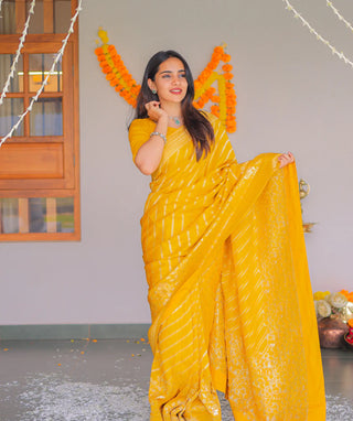 Sunlit Symphony Banarasi Russian Silk Saree