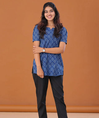 Midnight Black Cotton Lycra Ready-to-Wear Bottom with Pockets