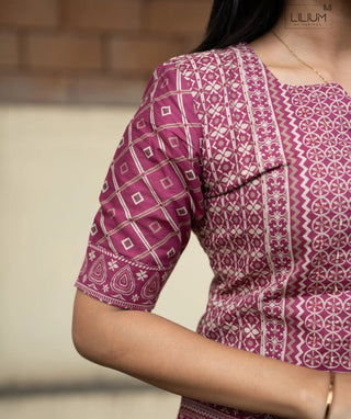 Royal Fuchsia Cotton 3 Piece Set with Pockets for Women