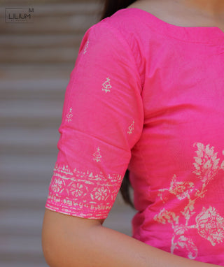 Rose Pink Cotton 3-Piece Kurti Set with Pockets & Comfort Fit