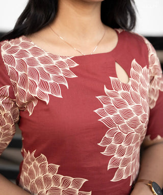 Crimson Charm Cotton Ready to Wear Kurti – Casual Comfort