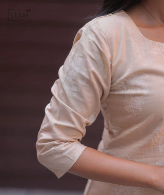 Champagne Petal Cotton Kurti | Casual Ethnic Wear for Women