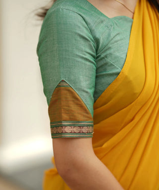 Handloom Sea Green Narayanpet Cotton Half Saree
