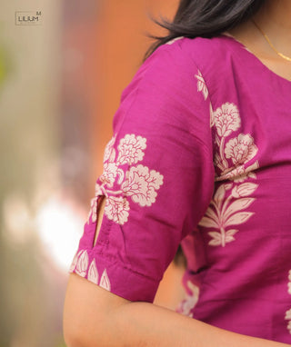 Raspberry Petal Glow Cotton Kurti – Everyday Elegance