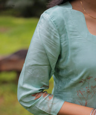 Aqua Noblesse Muslin 3-Piece Festive Set With Pockets