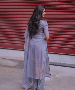 Lavender Haze Organza 3 Piece Set with Elbow Sleeves