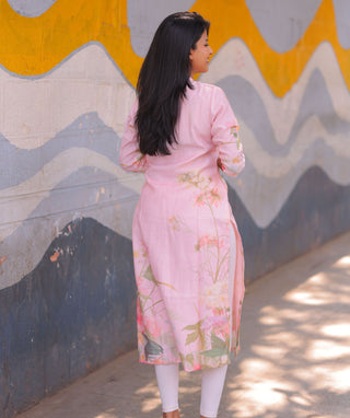 Rosé Garden Siberian Silk Kurti – Elegant Casual Style