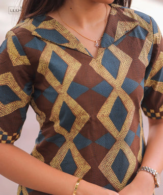 Mocha Sapphire Cotton Co-Ord Set with Pockets