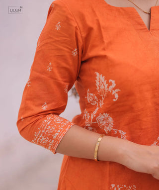 Saffron Petal Shine Cotton 3 Piece Set with Pockets