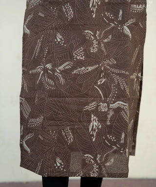 Cocoa Leaf Brown Cotton Kurti – 3/4 Sleeve Casual