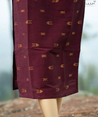 Antique Wine Gold Banarasi Silk Handloom Festive Kurti