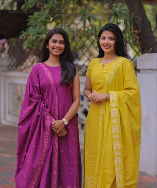 Royal Orchid Handloom Cotton 3 Piece Set with Pockets