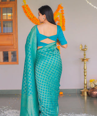 Luxury Banarasi festive saree with blouse fabric