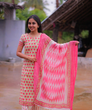 Solara Empress Cotton Slub 3 Piece Kurti Set with Pockets