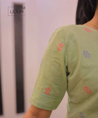 Olive Green Handloom Cotton Co-Ords with Pockets – Casual Chic